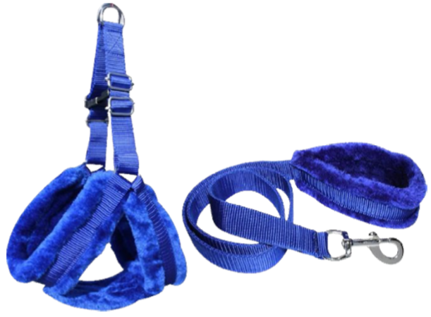 FUR HARNESS AND LEASH FOR LARGE DOGS 1.25 INCH